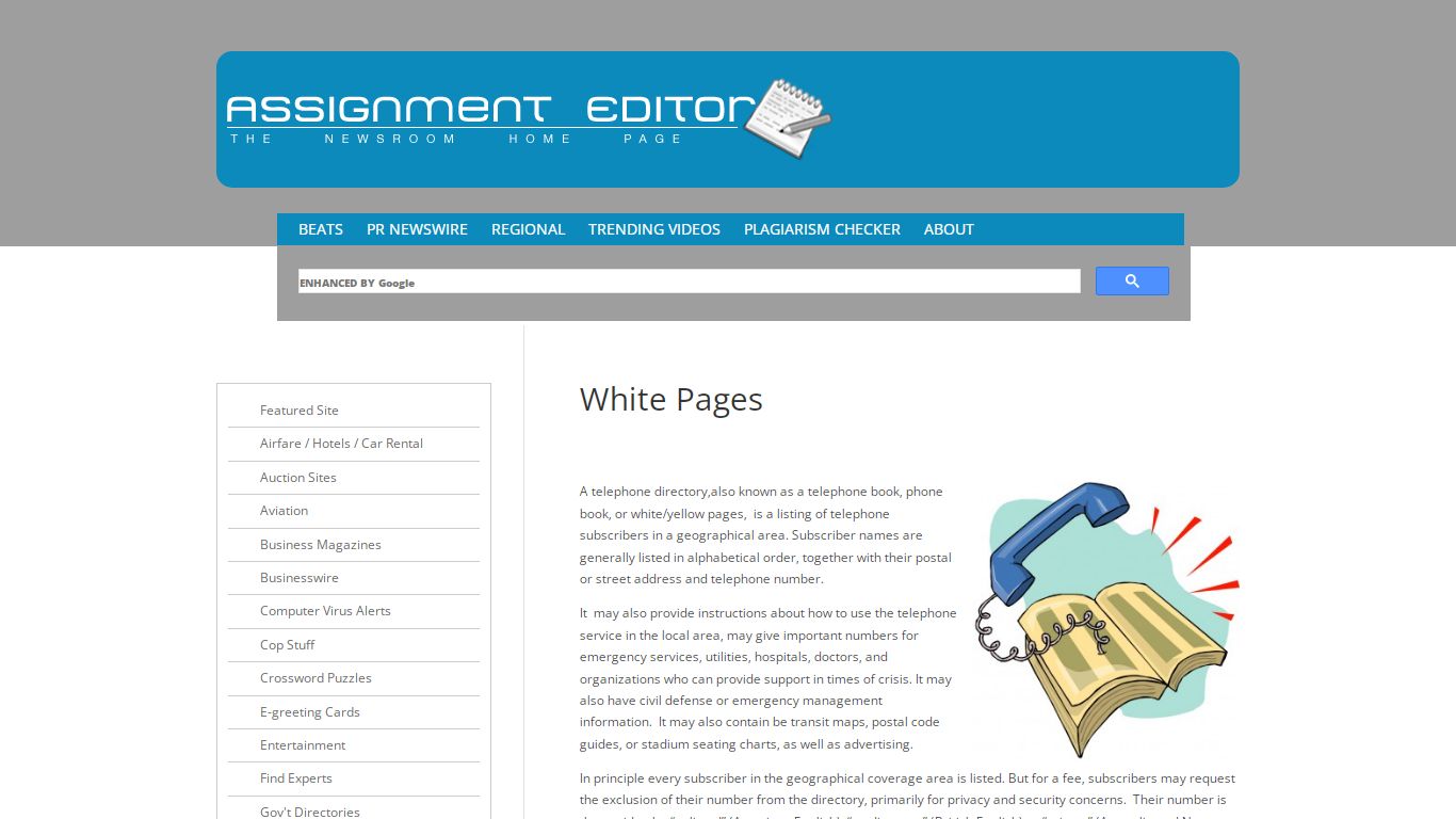 White Pages | Assignment Editor